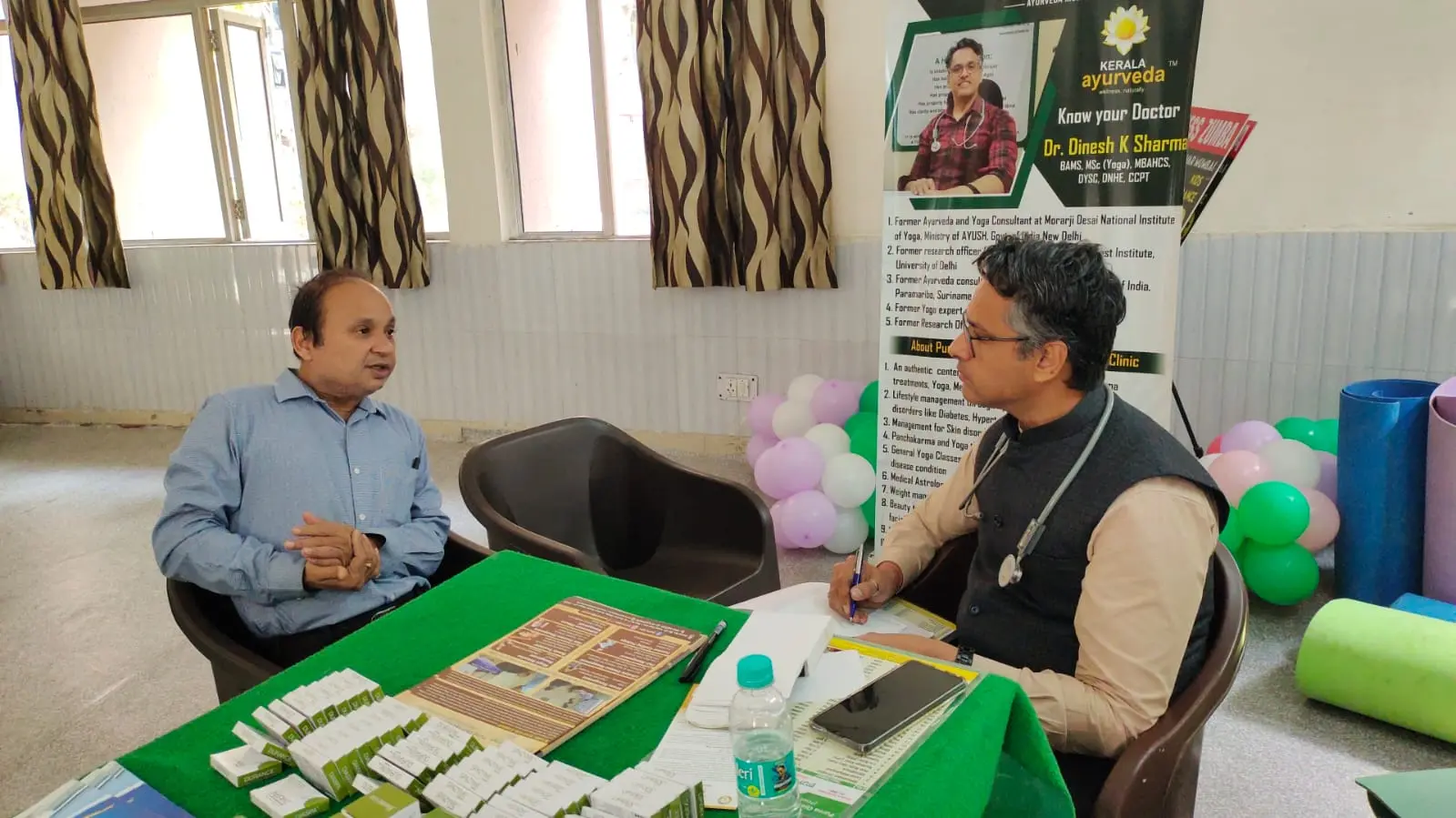 Ayurvedic wellness consultation during the free health camp